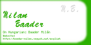 milan baader business card